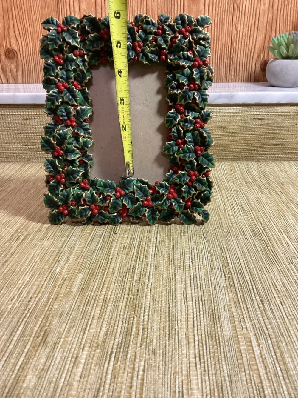 Holly Berry Decorative Picture Frame - Green & Red